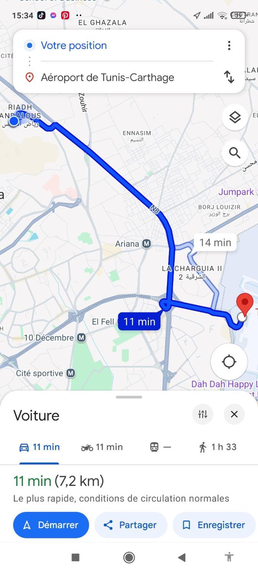 Etage De Villa Avec Jardin, Pres De L'Aireport Et Parking Prive Ariana Exteriör bild